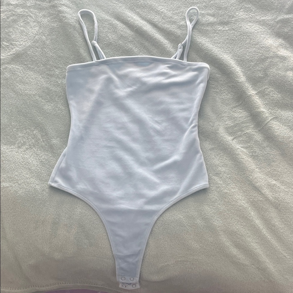 Blue Spaghetti Strap Bodysuit